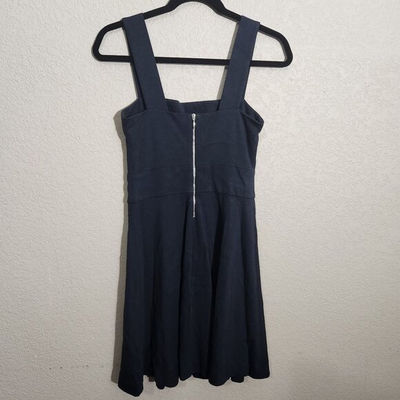 Navy Dress Womens  Zip Sleeveless Fit & Flare Square Neckline - Picture 2 of 11